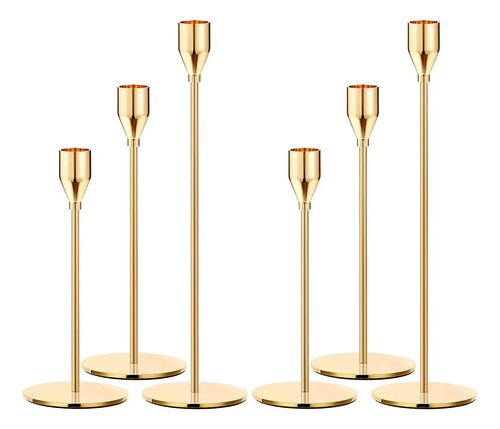 6pcs Candelabro Metal Adorno Portavela Boda Decoration Mesa