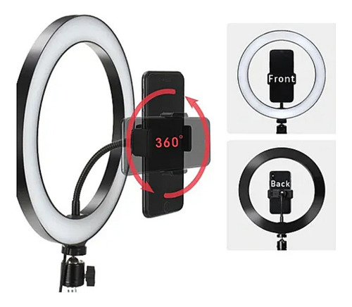 Luz Pra Tirar Fotos Live Maquiagem Iluminador Ring Light Led Cor Da Estrutura Preto Cor Da Luz Branco Frio, Quente E Neutro 110v/220v