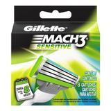 Refil Gillette Mach 3 Sensitive Carga Mach3 Com 8 Cartuchos