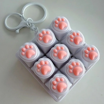 Llavero Antiestrés Tipo Teclado Fidget Con Huellas De Gato | Envío gratis