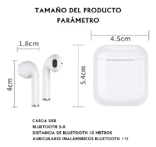 Audífonos In-ear Inalámbricos True Wireless Earbuds Tws I12