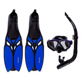 Kit Mergulho Cetus Shark Fun 3pç (máscara Nadadeira Snorkel) Tamanho Azul 41-42