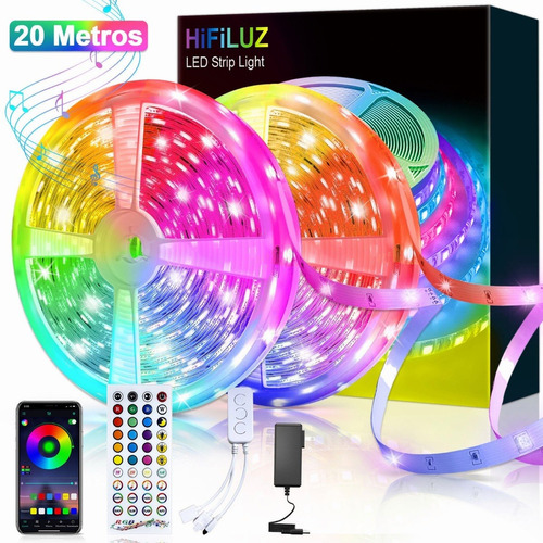 Tira De Luces Led 20m App Bluetooth Control 5050 Rgb Música