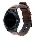 Pulseira Couro Para Galaxy Watch Active 2 44mm 40mm - Marrom