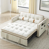 Sofá Cama Convertible C/almohada Y Bolsillos; Beige, Lktart