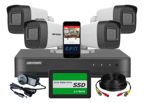 Kit Seguridad Dvr 8 Canales + 4 Camaras + Ssd 240 + Cable