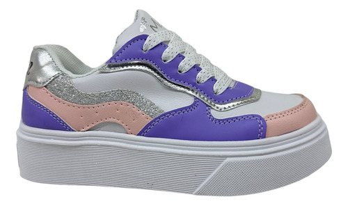 Zapatillas Para Nenas Moda Colores Moderna Livianas Cordones