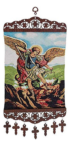 Saint Michael Hanging Tapestry, Religious Wall Decorati...