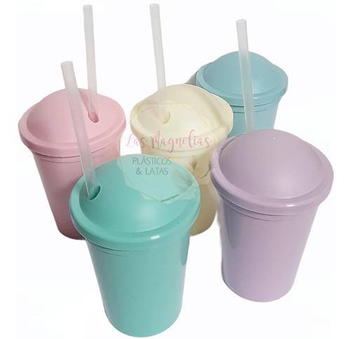 Vasos Milkshake Para Personalizar Colores Pastel X50u