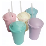 Vasos Milkshake Para Personalizar Colores Pastel X50u