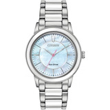 Citizen Chandler Ceramic Em0740-53d ............... Dcmstore Color De La Correa Plata Y Blanco Color Del Bisel Plata Color Del Fondo Madre Perla