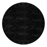 Tapete Shaggy Redondo Bege 200cm Sala Quarto Ultra Macio Cor Preto