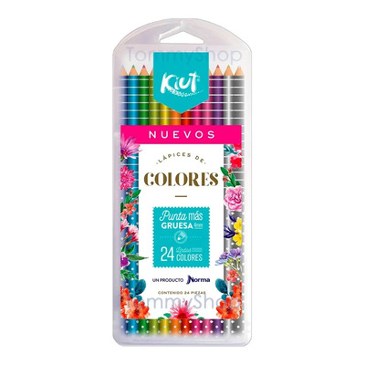 Kiut 24 Colores De Madera En Estuche Plastico Lapicera | Envío gratis