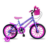 Bicicleta Infantil Princesa Aro 16 Bella Com Cesta Feminina