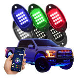 6 Luces Led Rgb Rock Light Bluetooth Jeep Rzr Offroad Autos
