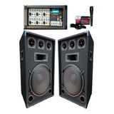 Combo Bafles15 500w/consola 6 Canales Usb/buetooth/radio1mic