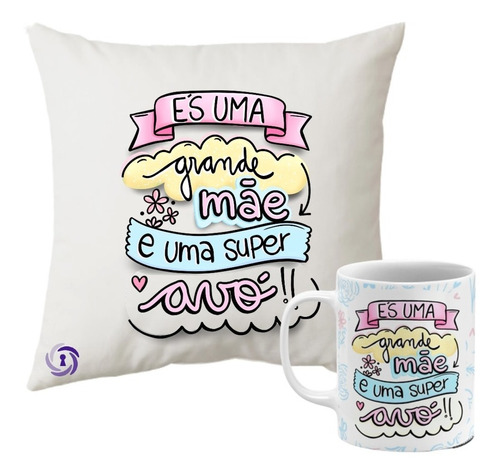 Almofada E Caneca Dia Dos Avos Lembrancinha Sacola Brinde