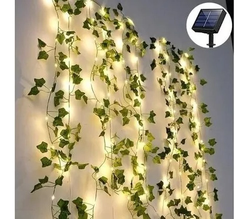 Guirnalda De Luces Led Solar Enredadera Hojas 3x3 Mts 