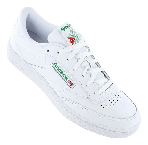 Tenis Reebok Club C 85 Blancos Letras Verdes 100% Originales | Meses sin interés