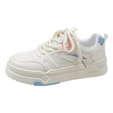 Zapatos Casuales Blancos Transpirables Simples Para Mujer