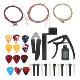 Kit De Troca De Cordas De Guitarra E Acessórios Tuner Cutter