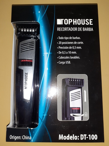 Recortador De Barba Top House Dt 100 Cargador + Cable Usb 