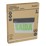 5x Led Emergencia Placa Saida Preto E Verde 30l 4h Avant