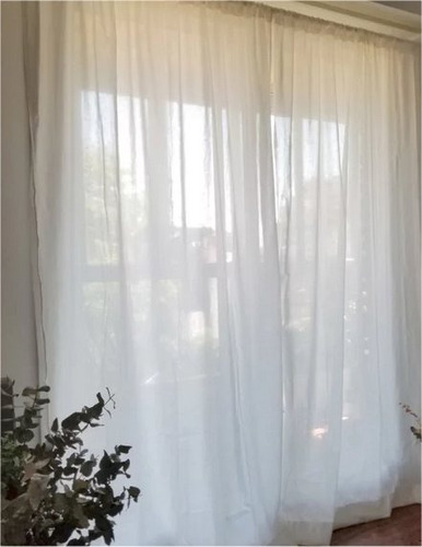 Cortinas Rusticas  Gasa Tusor Blanco Con Pinzado Doble 