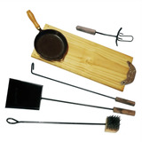 Juego Asador Kit Asado Set Parrillero Tabla Personalizada 