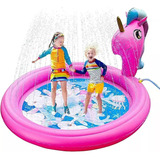 Piscina Inflable Infantil Unicornio Lanza Agua.pileta.verano Color Rosa