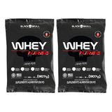 Kit 2x Whey Turbo - 907g Black Skull Sabor Morango E Baunilha