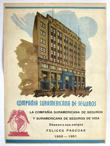 Suramericana De Seguros Aviso Publicitario De 1950