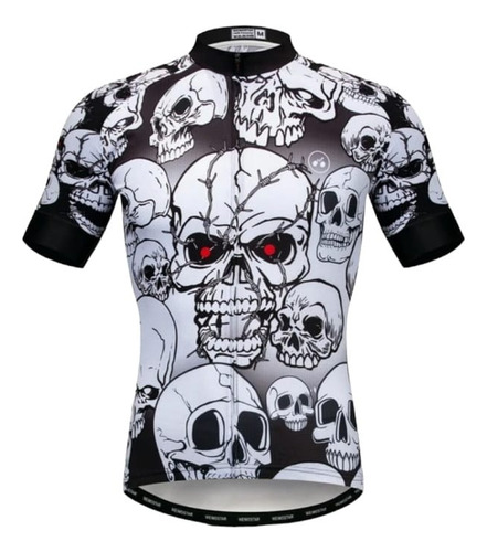 Jersey Manga Corta Ciclismo Ruta - Mtb Hombre Calaveras Xl