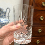 Juego 3 Vasos Antiguos Cristal Tallado Agua Jugo O Gaseosas