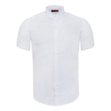 Camisa De Lino Cuello Mao Hombre