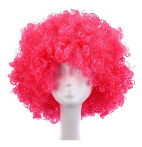 ¡   Peluca Afro De Fantasía Fucsia   !!