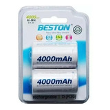 Par Baterías Pila Recargables Tipo D 4000mah 1.2v Beston R20