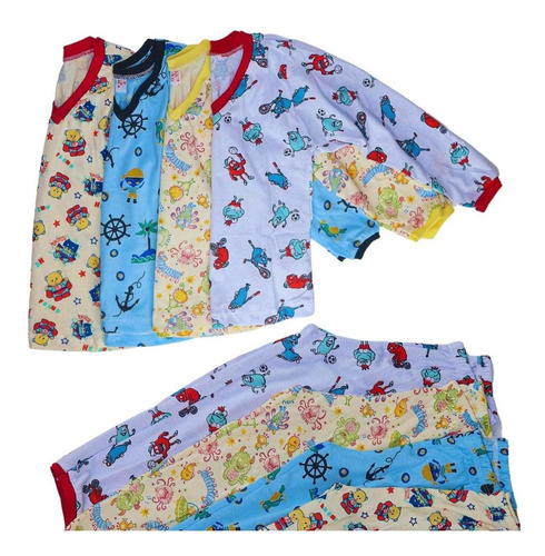 Kit 2 Pijamas Infantil Menino Bebê Algodão Fresquinho