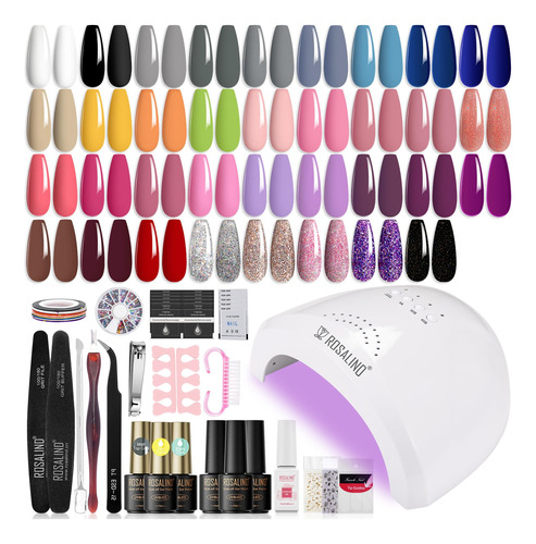 Rosalind 54pcs Gel Nail Polish Kit With U V Light 48w Nail .