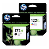 Pack Hp 2 Tintas 122xl Negro Y Color Original C/iva