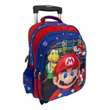 Morral Mochila Con Ruedas+lonchera Super Mario Bros.