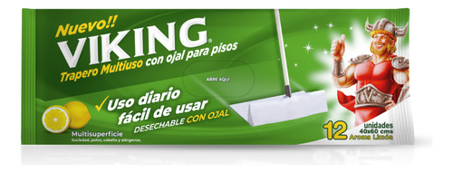 Trapero Húmedo Multiuso Viking 12un Aroma Limón