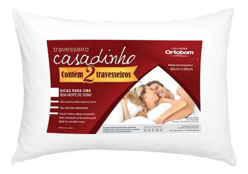 Travesseiro Ortobom Casadinho 45x65cm - Macio Confortável