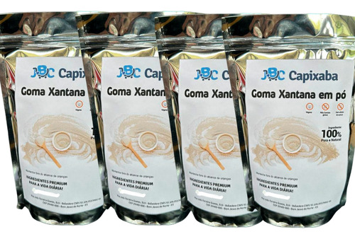 Kit 4 Goma Xantana Espessante Natural - 1kg