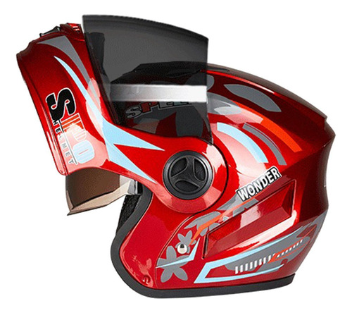 Casco Modular Abatible Con Doble Visera Para Motocicleta,