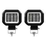 Par Faro Ojo De Angel Cuadrado 3 Led 30w Lupa 6d Estrobos