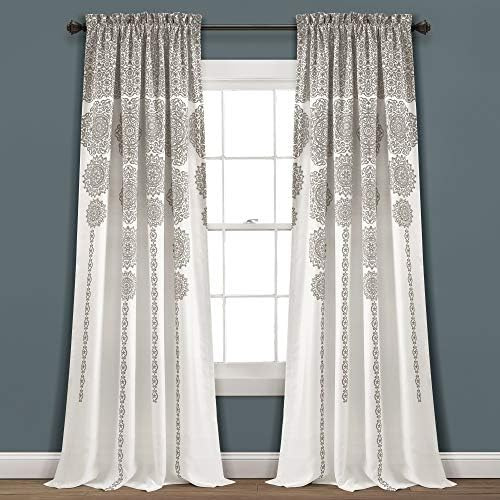 Lush Decor Cortinas Con Medallón A Rayas De Tela Con Estampa