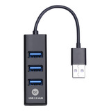 Mini Carregador Hub Usb 2.0 Preto Bright