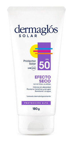 Protector Solar Dermaglós Fps 50 Efecto Seco En Crema X 180g