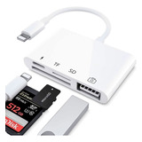 Adaptador Lightning Leitor Cartão De Memória Usb iPhone iPad